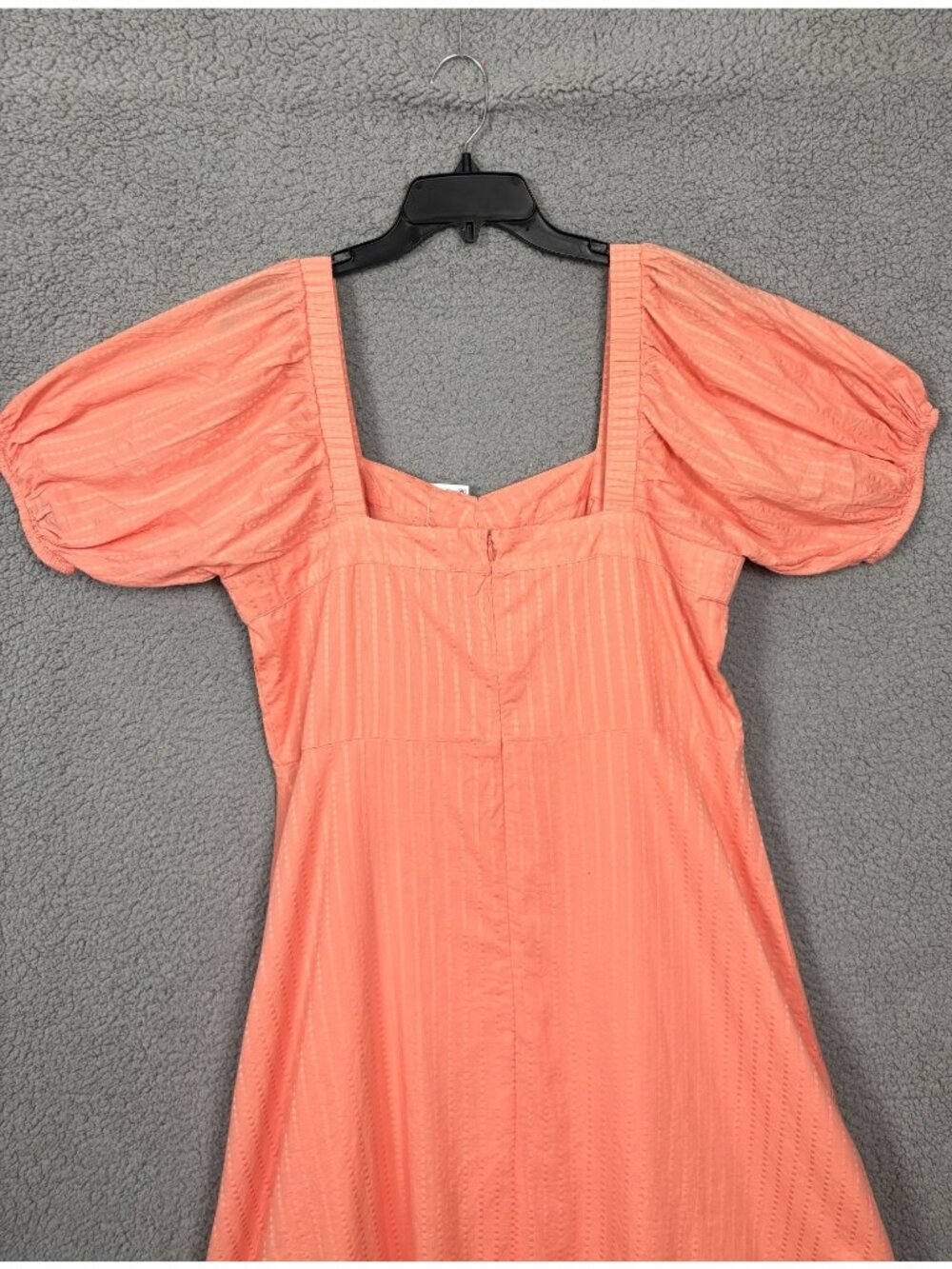 And Now This Women's Plus Size Puff Sleeve Maxi Dress 1X Square Neck Peach NWT's - Picture 4 of 7